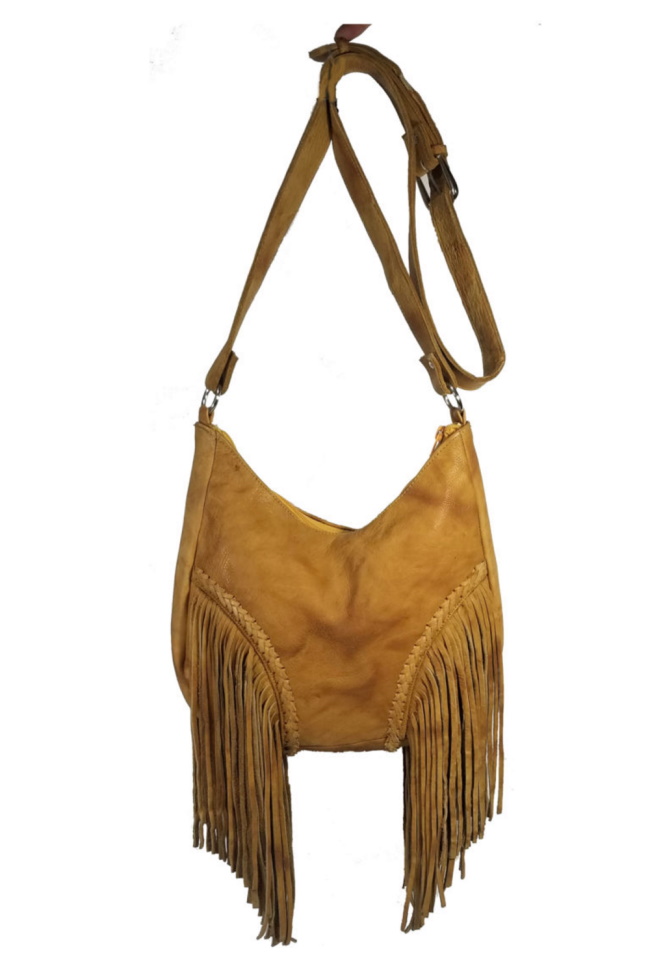 (image for) Beaded Three Concho Soft Leather Shoulder Bag